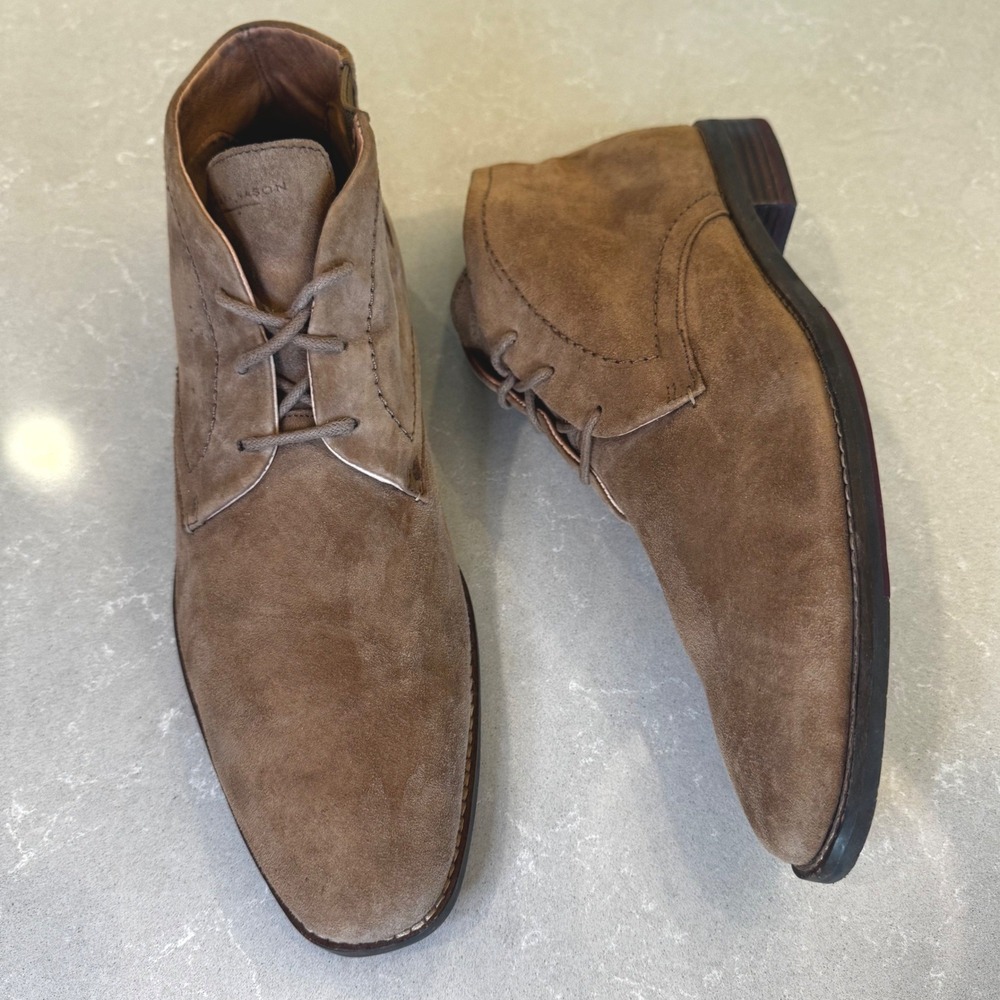 Mark Nason Men 9 Camel Brown Suede Memory Foam Lux Chukka Boots Preppy Casual